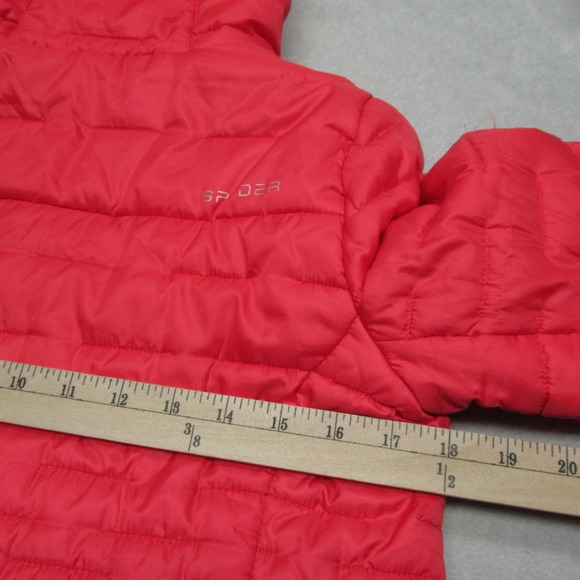 Spyder Jacket Youth Large Fuchsia‎ Edyn Hoody Insulated Snow Zip Quilted Puffer - Picture 16 of 16